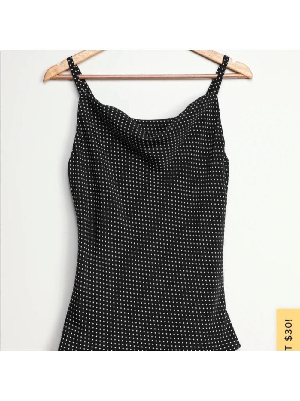 Lulus Polka Dot Cowl Neck Satin Tank Top - Picture 5 of 7